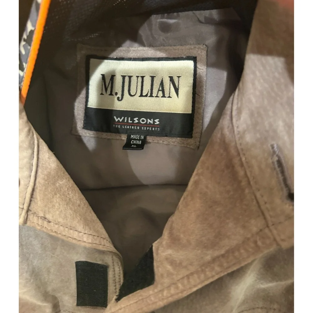 Vintage M Julian Wilsons Suede Utility Jacket XL Convertible Zip Off Sleeves Y2K - Picture 9 of 11